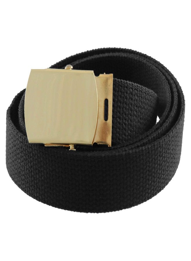 Thomas Bates Cargo Cotton Military Brass Buckle Web Belt (black) - Image 1